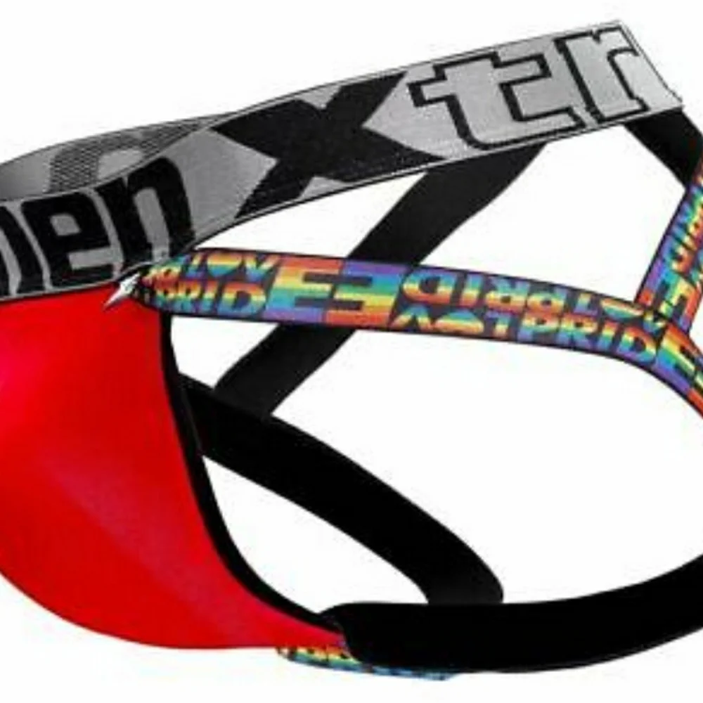 Xtremen Red Pride Jockstrap Mens Underwear LGBT Size Medium NWOT